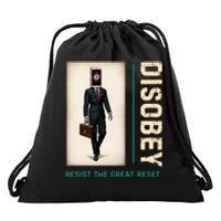 Conservative Anti Woke Resist The Great Reset Drawstring Bag