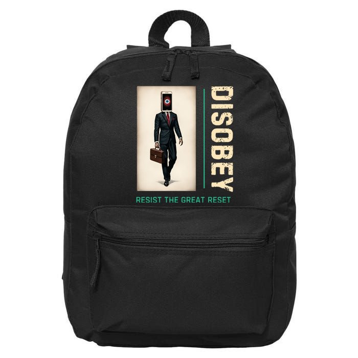 Conservative Anti Woke Resist The Great Reset 16 in Basic Backpack