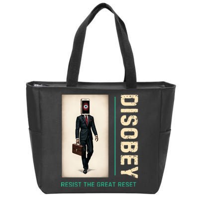 Conservative Anti Woke Resist The Great Reset Zip Tote Bag