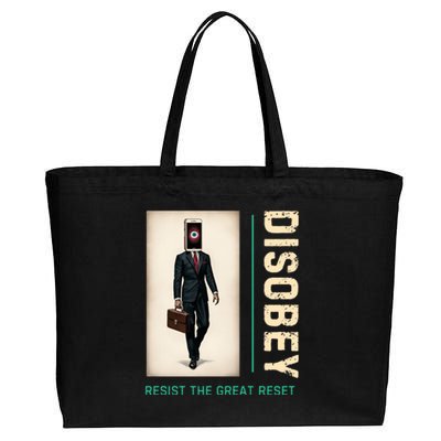 Conservative Anti Woke Resist The Great Reset Cotton Canvas Jumbo Tote