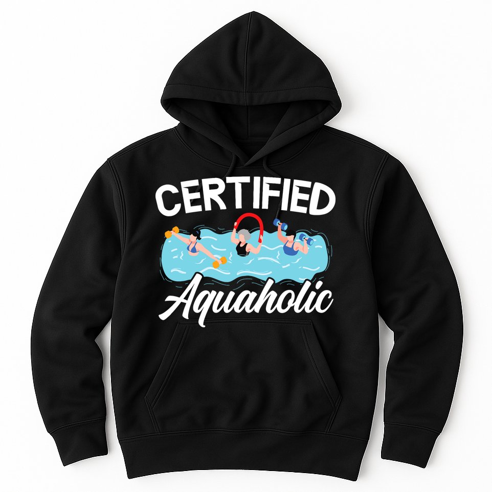 Certified Aquaholic Water Aerobics Instructor Fitness Hoodie