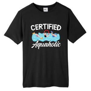 Certified Aquaholic Water Aerobics Instructor Fitness Tall Fusion ChromaSoft Performance T-Shirt