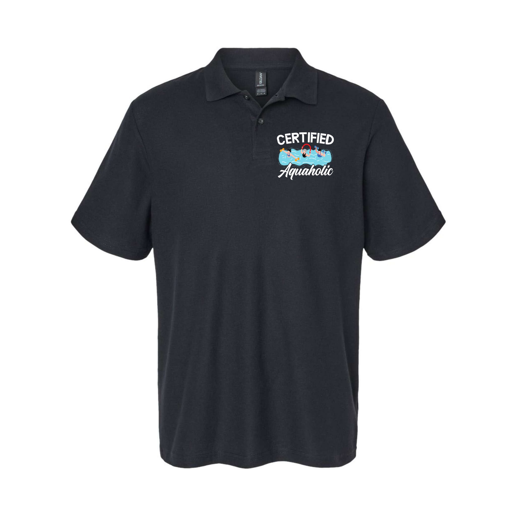 Certified Aquaholic Water Aerobics Instructor Fitness Polo