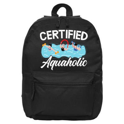 Certified Aquaholic Water Aerobics Instructor Fitness 16 in Basic Backpack