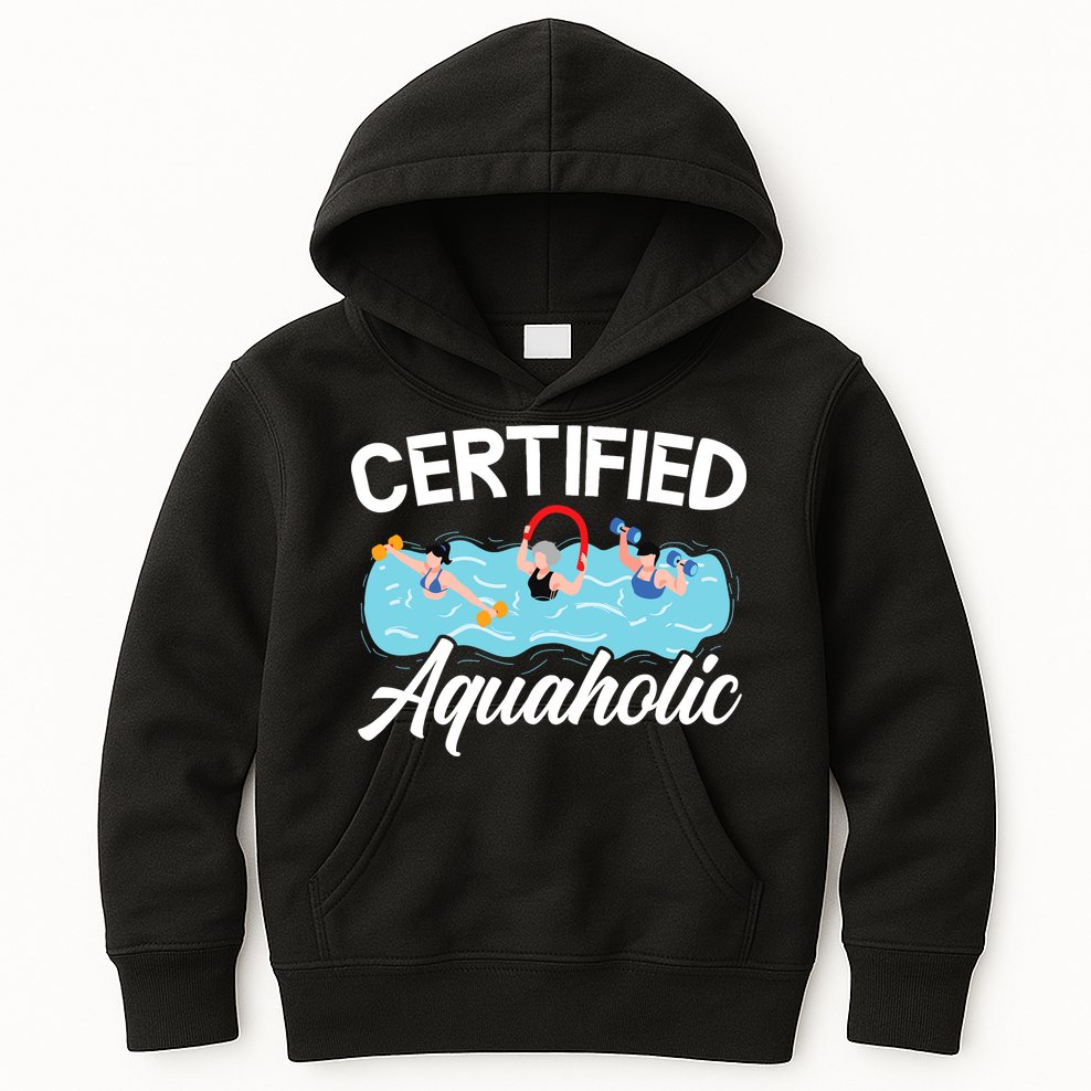 Certified Aquaholic Water Aerobics Instructor Fitness Kids Hoodie