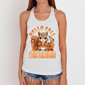 Celebrate Autumn With Adorable Squirrel Art Women's Knotted Racerback Tank