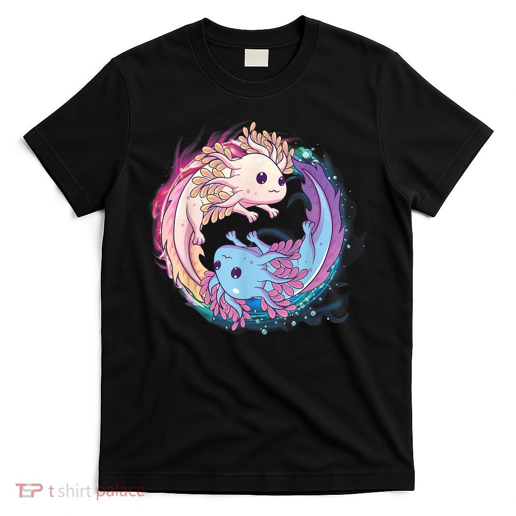 Cute Axolotl Yin Yang Plush Pets Girls Kid Official Teenager T-Shirt