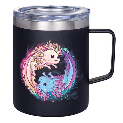 Cute Axolotl Yin Yang Plush Pets Girls Kid Official Teenager 12oz Stainless Steel Coffee Mug