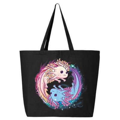Cute Axolotl Yin Yang Plush Pets Girls Kid Official Teenager 25L Jumbo Tote