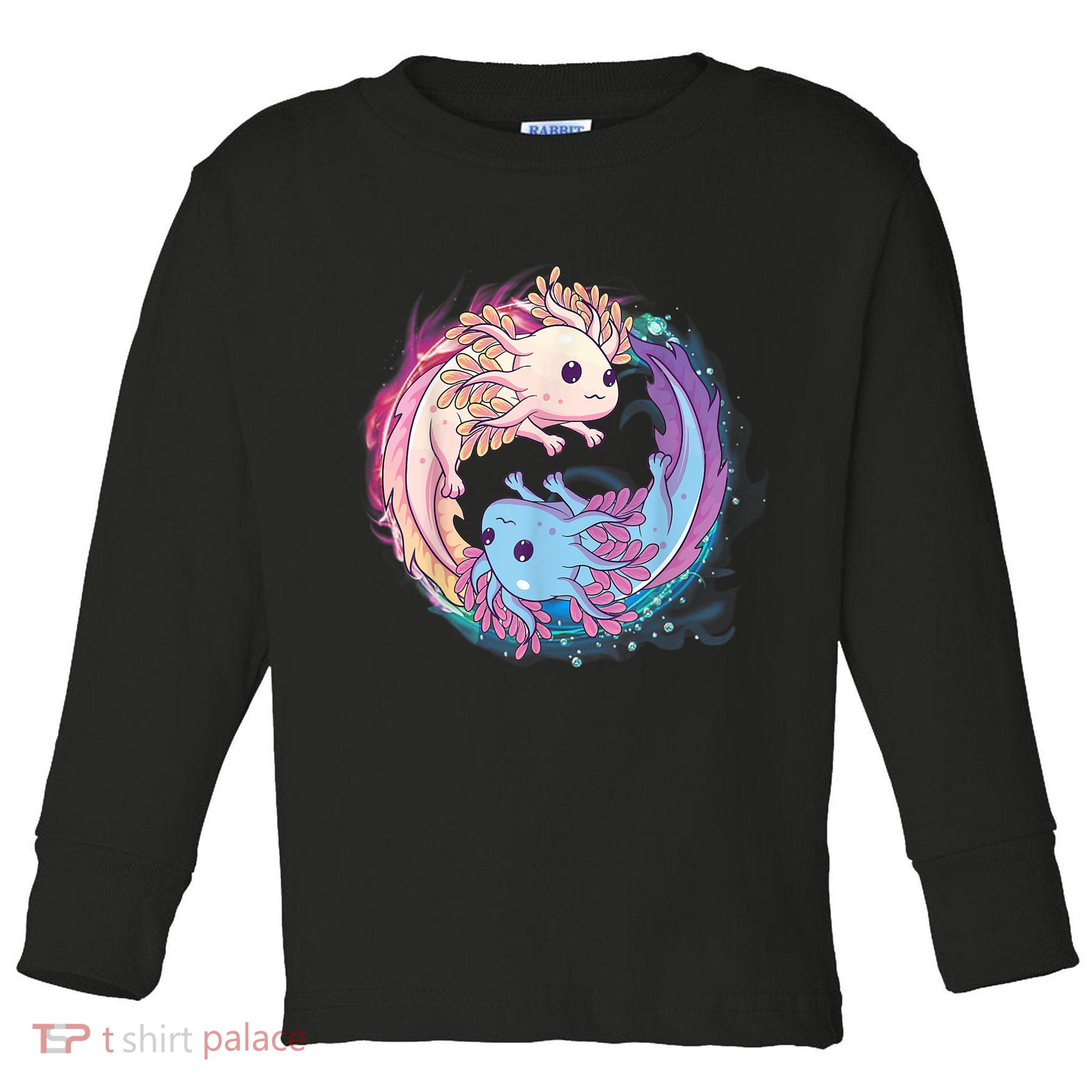 Cute Axolotl Yin Yang Plush Pets Girls Kid Official Teenager Toddler Long Sleeve Shirt