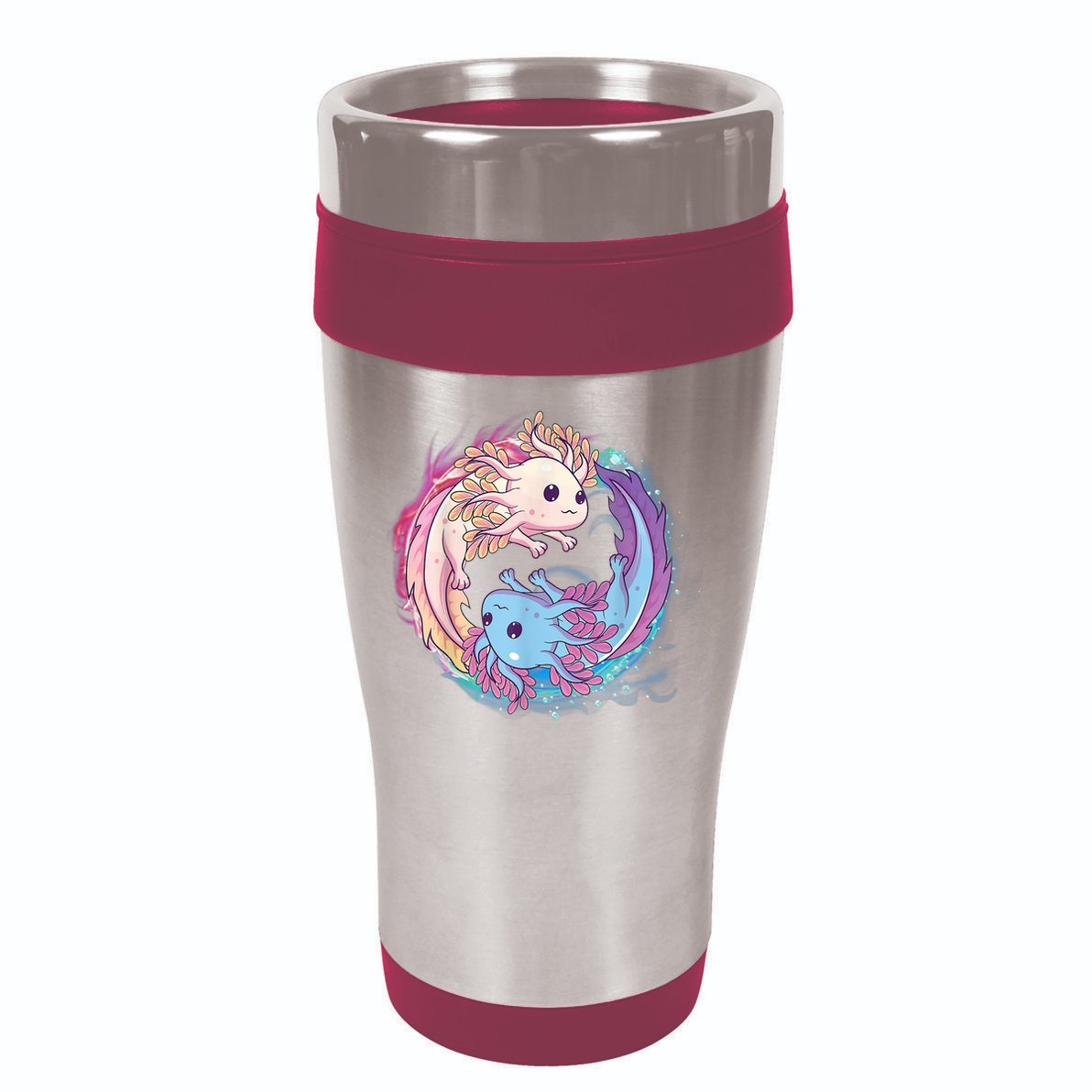 Cute Axolotl Yin Yang Plush Pets Girls Kid Official Teenager 16oz Travel Tumbler