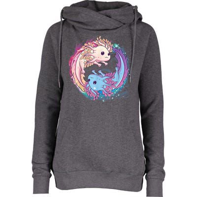 Cute Axolotl Yin Yang Plush Pets Girls Kid Official Teenager Womens Funnel Neck Pullover Hood
