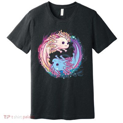 Cute Axolotl Yin Yang Plush Pets Girls Kid Official Teenager Premium T-Shirt