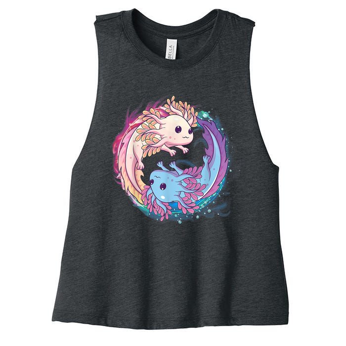 Cute Axolotl Yin Yang Plush Pets Girls Kid Official Teenager Women's Racerback Cropped Tank