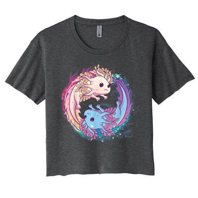 Cute Axolotl Yin Yang Plush Pets Girls Kid Official Teenager Women's Crop Top Tee