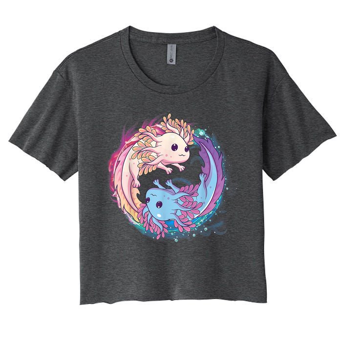 Cute Axolotl Yin Yang Plush Pets Girls Kid Official Teenager Women's Crop Top Tee