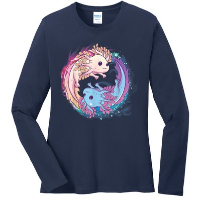 Cute Axolotl Yin Yang Plush Pets Girls Kid Official Teenager Ladies Long Sleeve Shirt