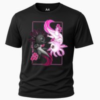 Cute Axolotl Yin Yang Plush Pets Cherry Blossom Cooling Performance Crew T-Shirt