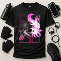 Cute Axolotl Yin Yang Plush Pets Cherry Blossom Cooling Performance Crew T-Shirt