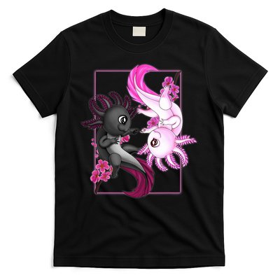 Cute Axolotl Yin Yang Plush Pets Cherry Blossom T-Shirt