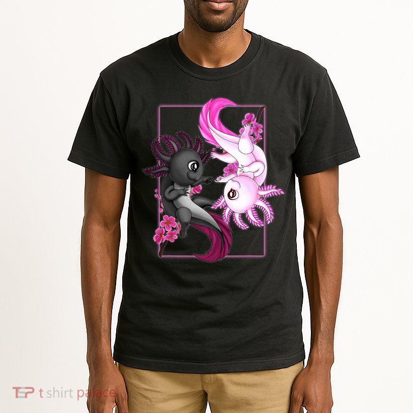 Cute Axolotl Yin Yang Plush Pets Cherry Blossom Tall T-Shirt