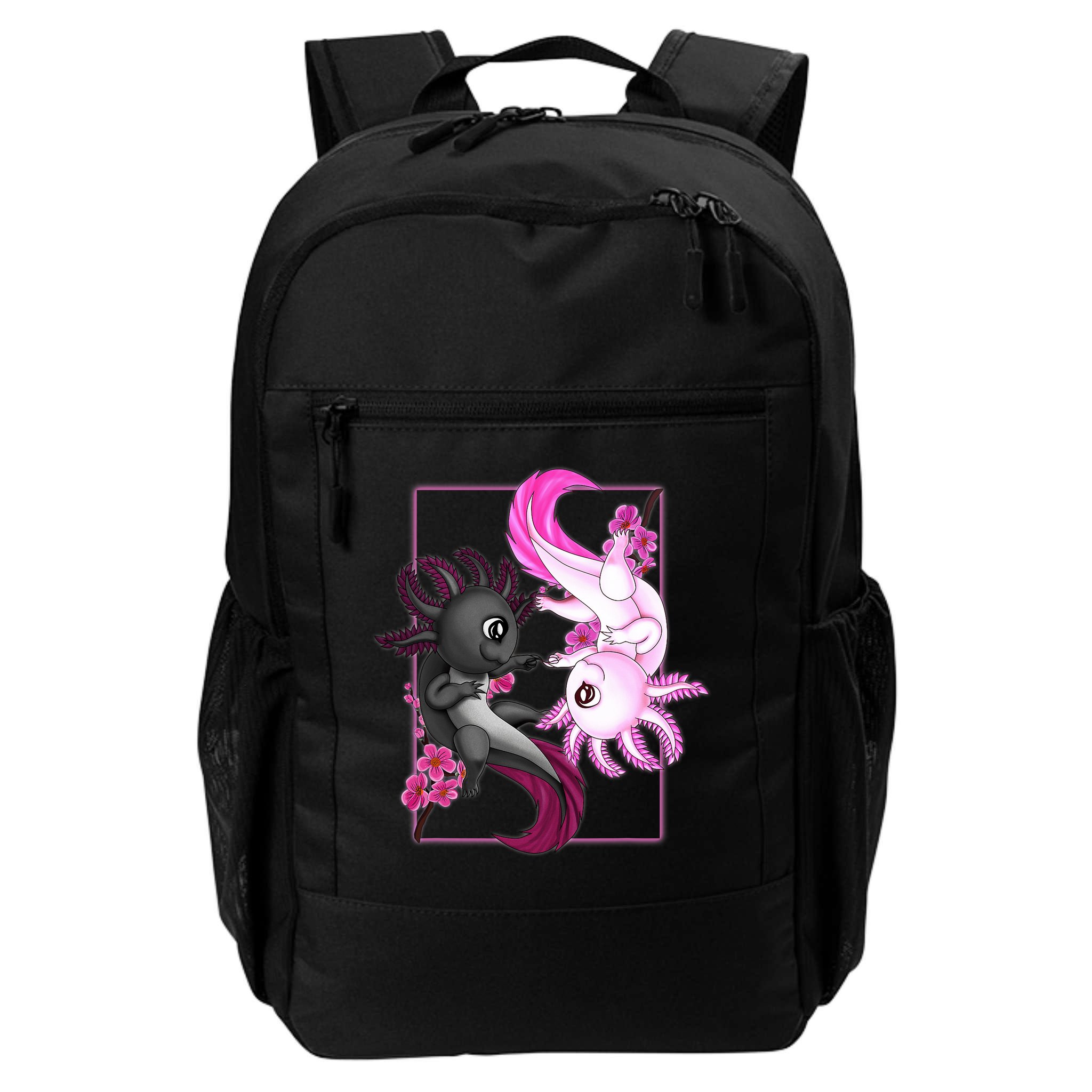Cute Axolotl Yin Yang Plush Pets Cherry Blossom Backpack