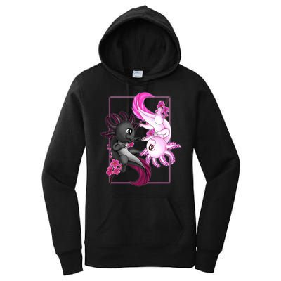 Cute Axolotl Yin Yang Plush Pets Cherry Blossom Women's Pullover Hoodie