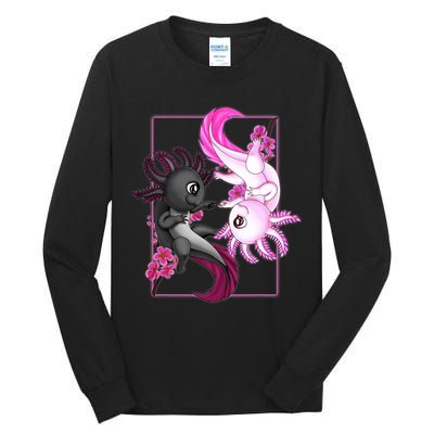 Cute Axolotl Yin Yang Plush Pets Cherry Blossom Tall Long Sleeve T-Shirt