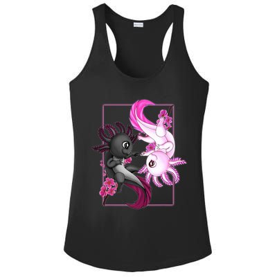 Cute Axolotl Yin Yang Plush Pets Cherry Blossom Ladies PosiCharge Competitor Racerback Tank
