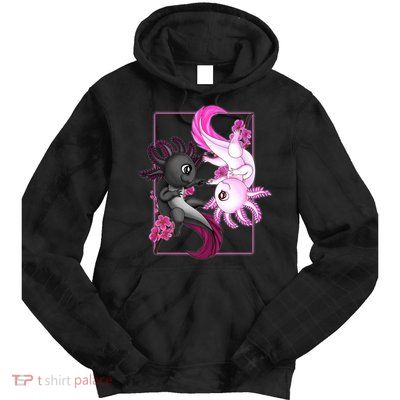 Cute Axolotl Yin Yang Plush Pets Cherry Blossom Tie Dye Hoodie