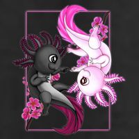Cute Axolotl Yin Yang Plush Pets Cherry Blossom Golf Towel