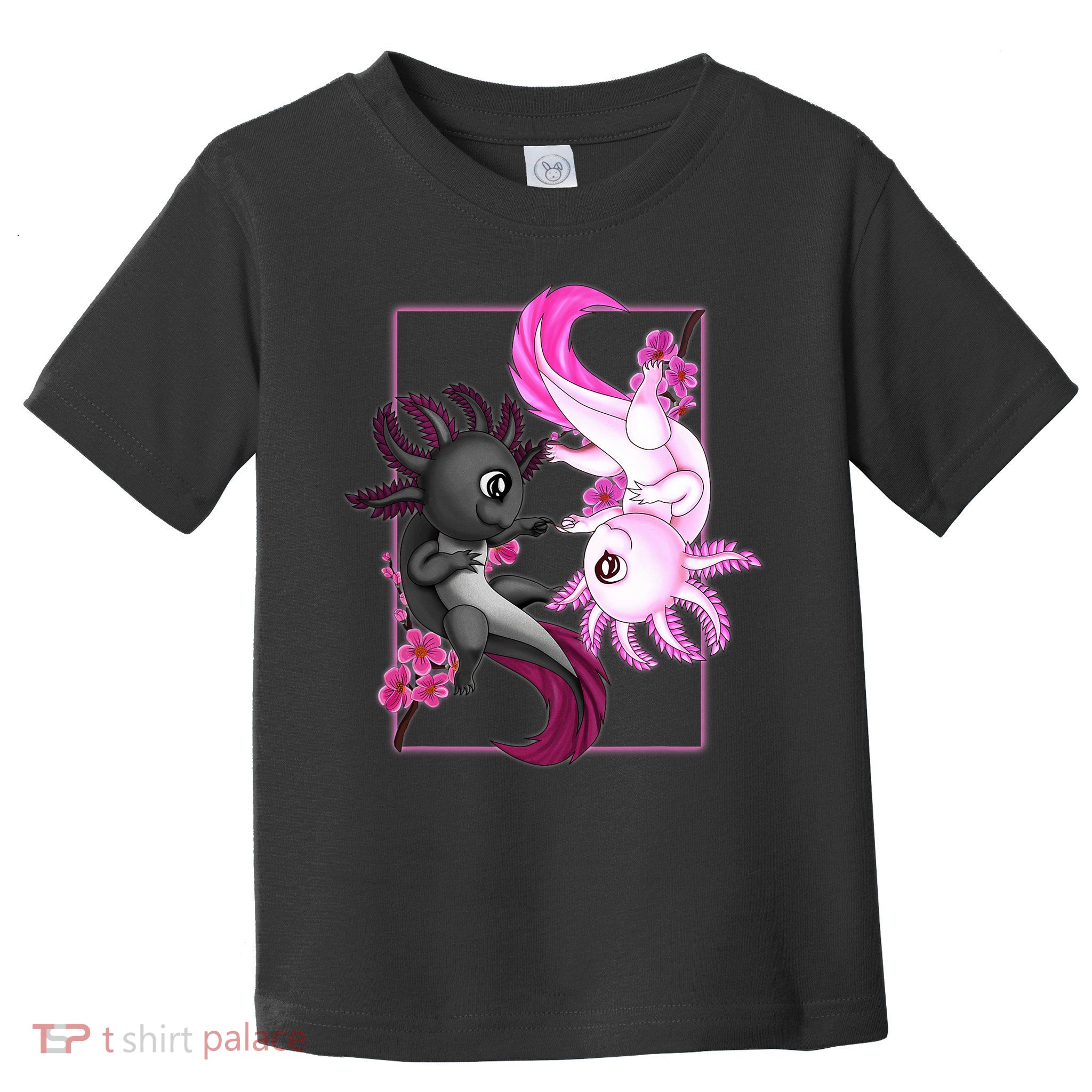 Cute Axolotl Yin Yang Plush Pets Cherry Blossom Toddler T-Shirt