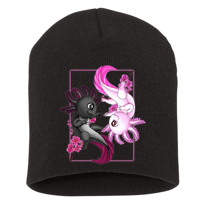 Cute Axolotl Yin Yang Plush Pets Cherry Blossom Short Acrylic Beanie