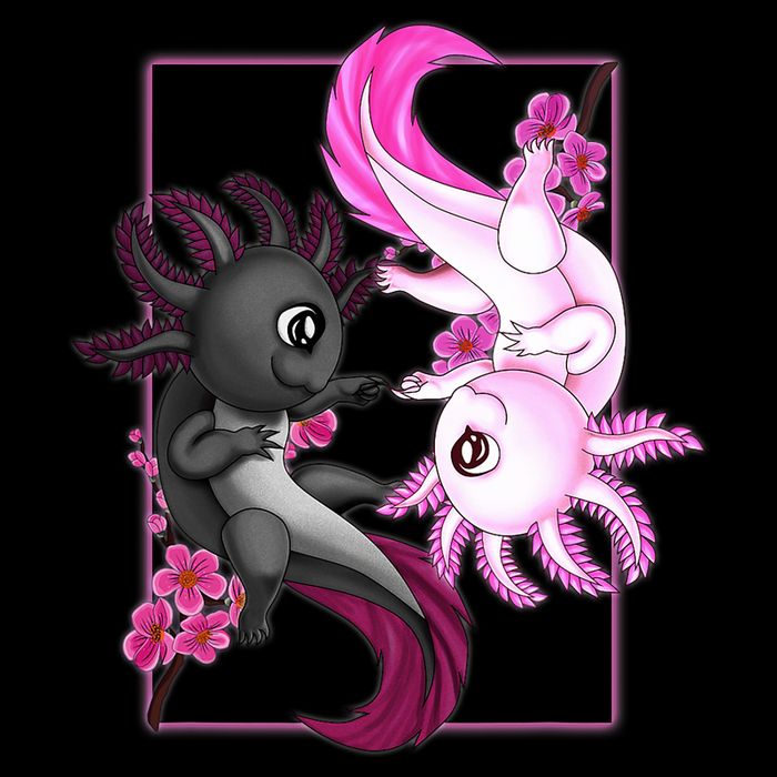 Cute Axolotl Yin Yang Plush Pets Cherry Blossom Short Acrylic Beanie