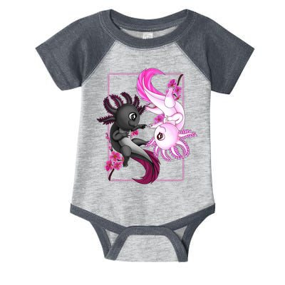 Cute Axolotl Yin Yang Plush Pets Cherry Blossom Infant Baby Jersey Bodysuit
