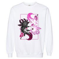 Cute Axolotl Yin Yang Plush Pets Cherry Blossom Garment-Dyed Sweatshirt