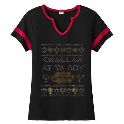 Challah At Ya Rosh Hashanah Hanukkah Jewish Food  Ladies Halftime Notch Neck Tee