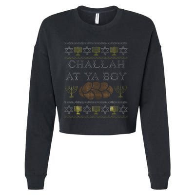 Challah At Ya Rosh Hashanah Hanukkah Jewish Food  Cropped Pullover Crew