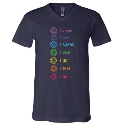 Chakra Alignment Yoga Meditation Spiritual V-Neck T-Shirt