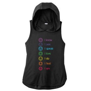 Chakra Alignt Yoga Meditation Spiritual Ladies PosiCharge Tri-Blend Wicking Draft Hoodie Tank