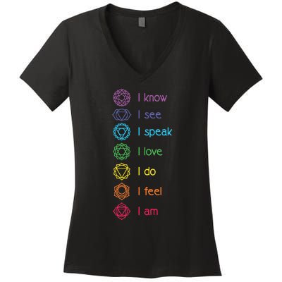 Chakra Alignt Yoga Meditation Spiritual Women's V-Neck T-Shirt