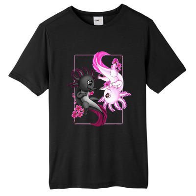 Cute Axolotl Yin Yang Plush Pets Cherry Blossom Tall Fusion ChromaSoft Performance T-Shirt