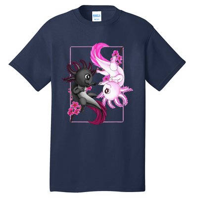 Cute Axolotl Yin Yang Plush Pets Cherry Blossom Tall T-Shirt