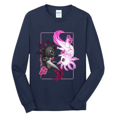 Cute Axolotl Yin Yang Plush Pets Cherry Blossom Tall Long Sleeve T-Shirt