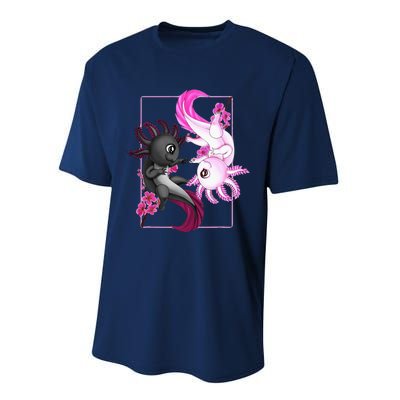 Cute Axolotl Yin Yang Plush Pets Cherry Blossom Performance Sprint T-Shirt