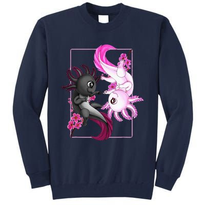 Cute Axolotl Yin Yang Plush Pets Cherry Blossom Tall Sweatshirt