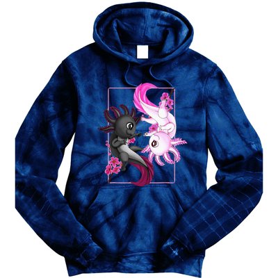 Cute Axolotl Yin Yang Plush Pets Cherry Blossom Tie Dye Hoodie