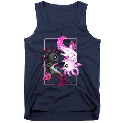 Cute Axolotl Yin Yang Plush Pets Cherry Blossom Tank Top