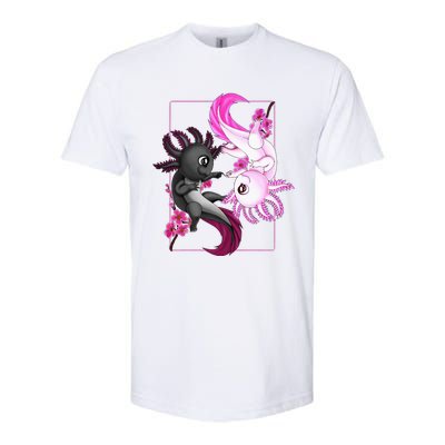 Cute Axolotl Yin Yang Plush Pets Cherry Blossom Softstyle CVC T-Shirt