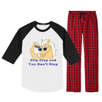 Clip-Clop And You Don't Stop Horse funny Raglan Sleeve Pajama Set